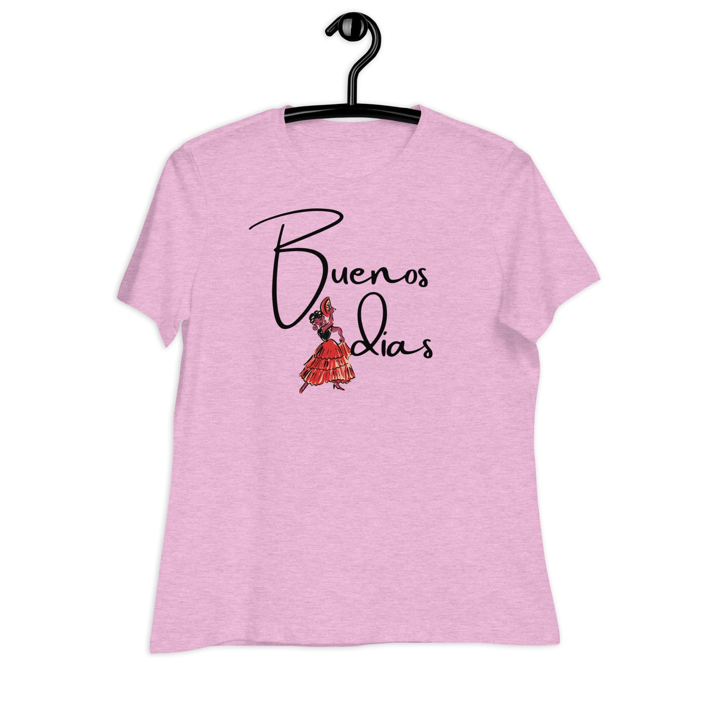 WOMEN'S COLORFUL FLAMINGO DANCER BUENOS DIAS  T-SHIRT