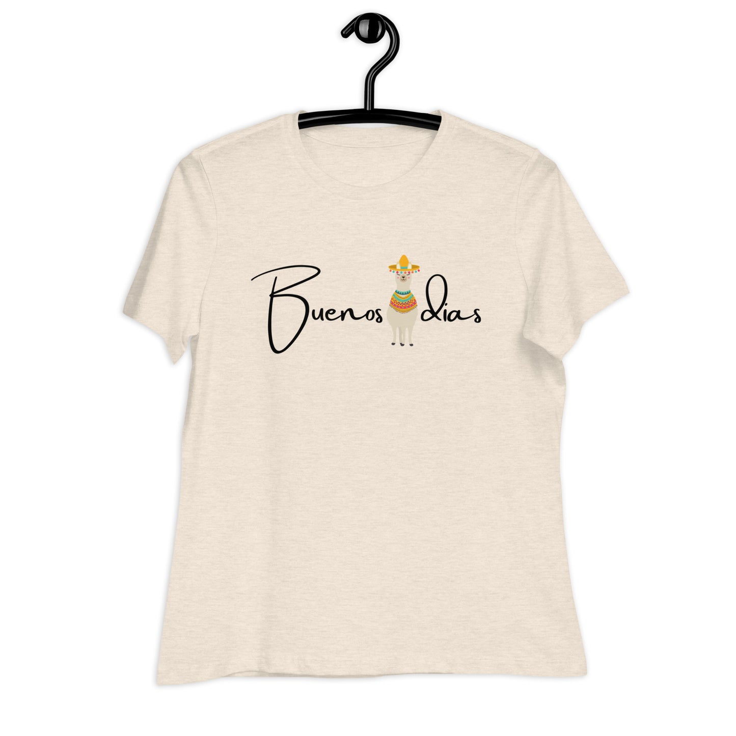 WOMEN'S COLORFUL LLAMA BUENOS DIAS T-SHIRT