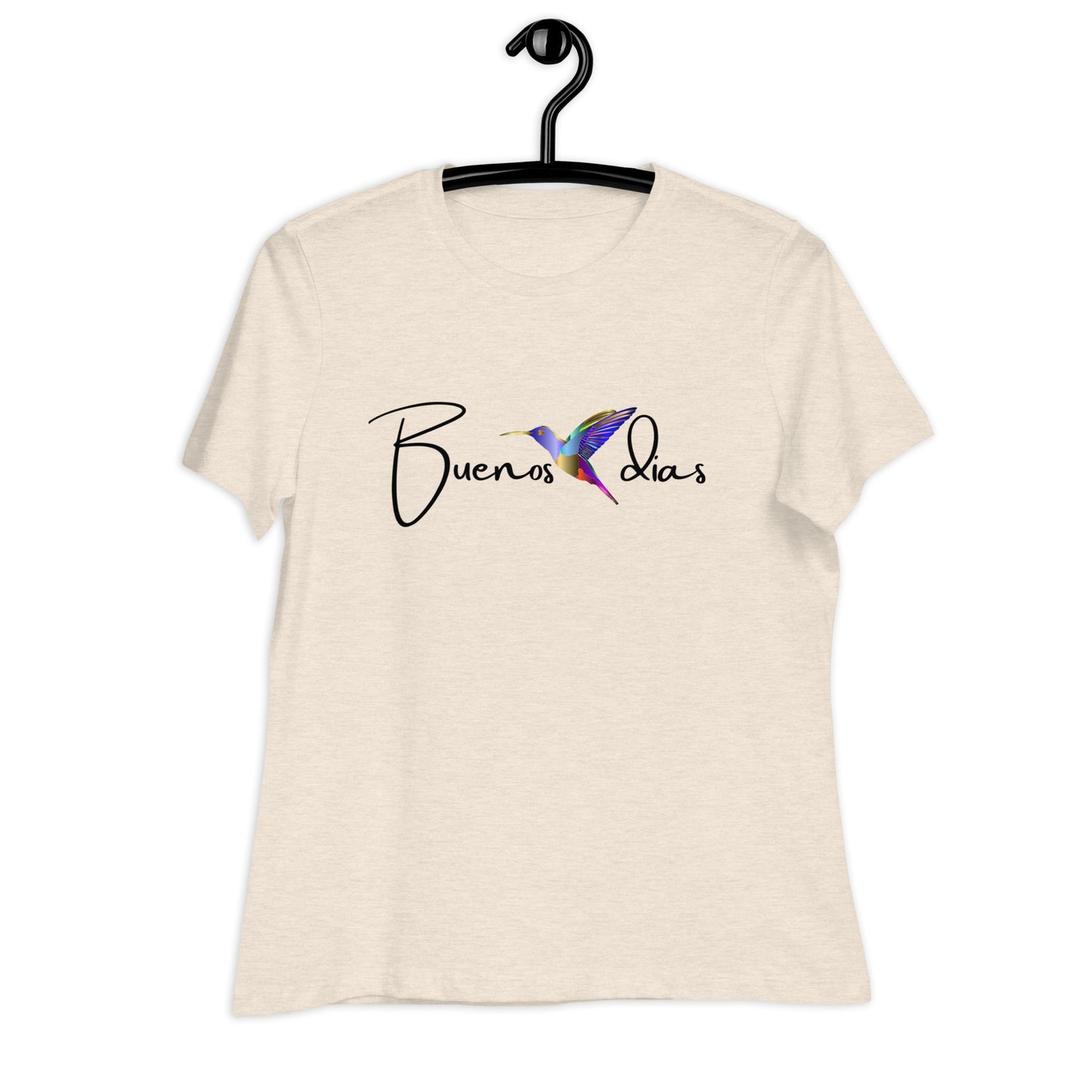 WOMEN'S COLORFUL HUMMINGBIRD BUENOS DIAS T-SHIRT