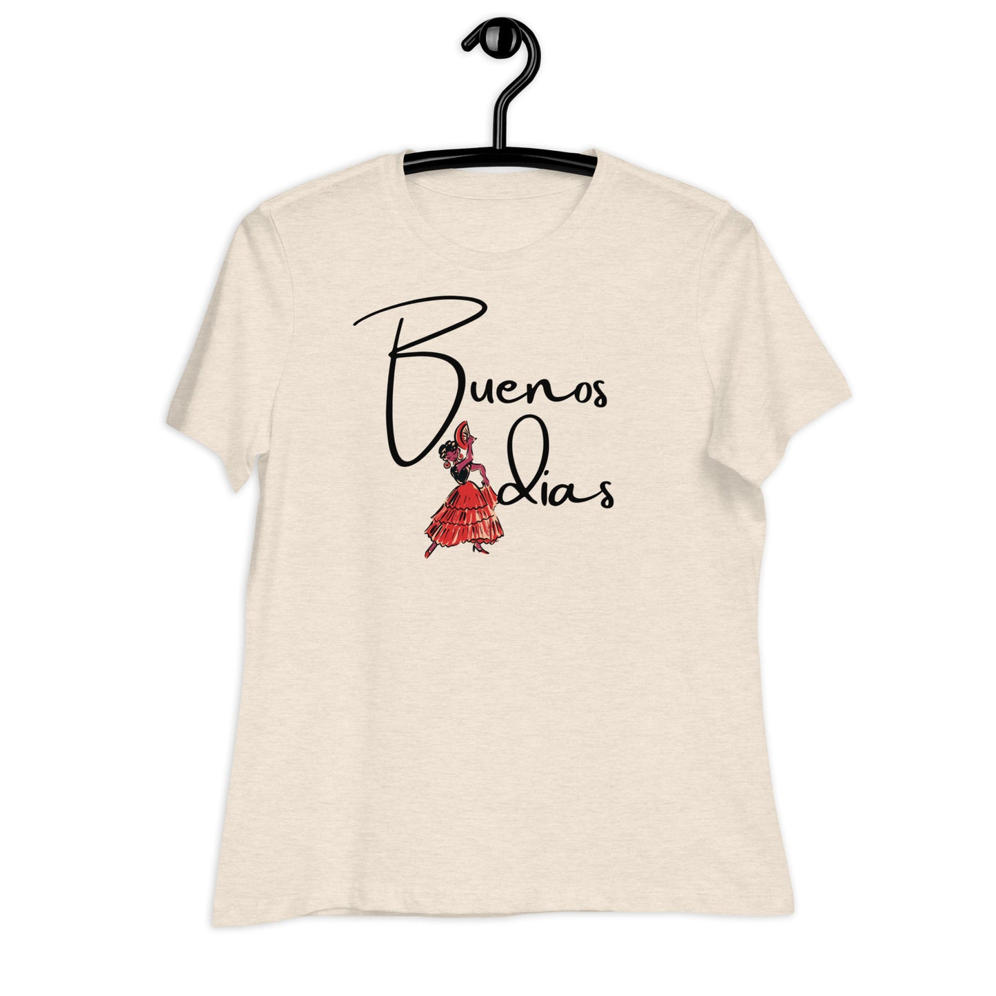 WOMEN'S COLORFUL FLAMINGO DANCER BUENOS DIAS  T-SHIRT