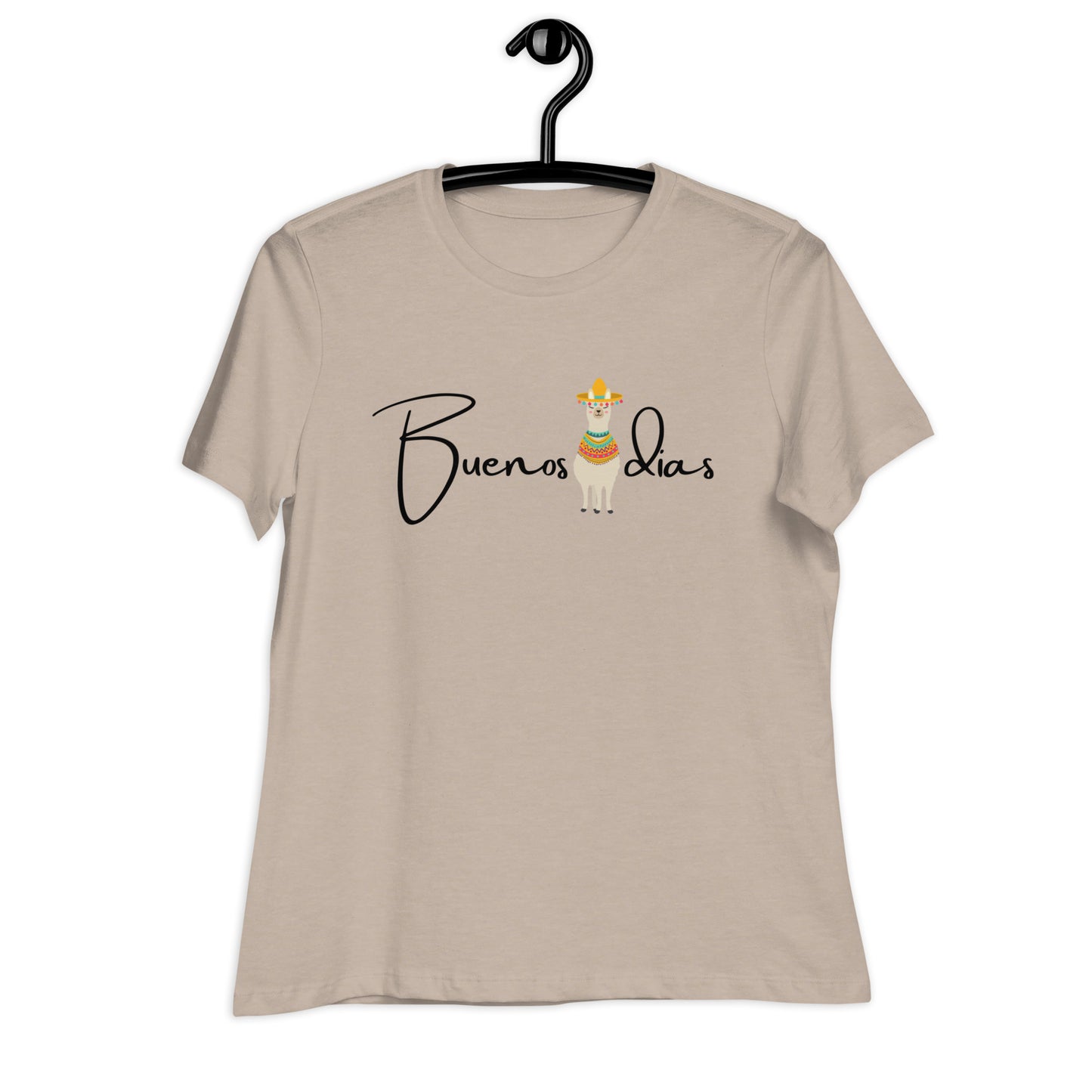 WOMEN'S COLORFUL LLAMA BUENOS DIAS T-SHIRT