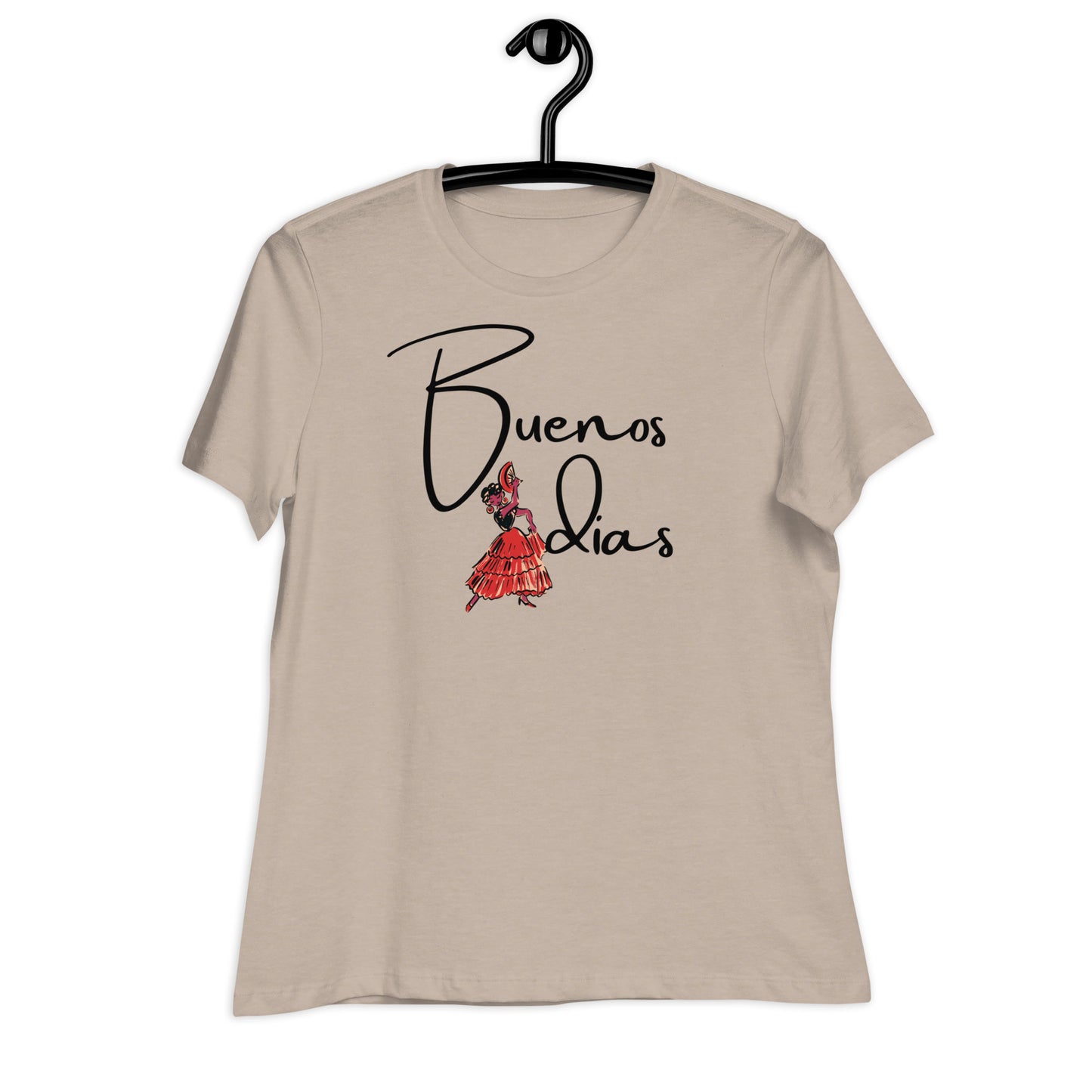 WOMEN'S COLORFUL FLAMINGO DANCER BUENOS DIAS  T-SHIRT