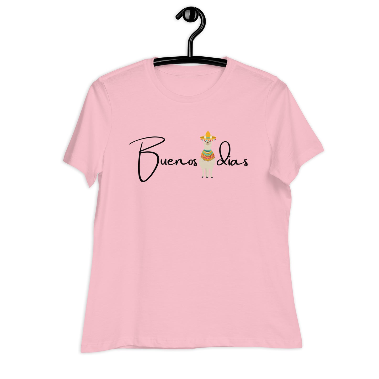 WOMEN'S COLORFUL LLAMA BUENOS DIAS T-SHIRT