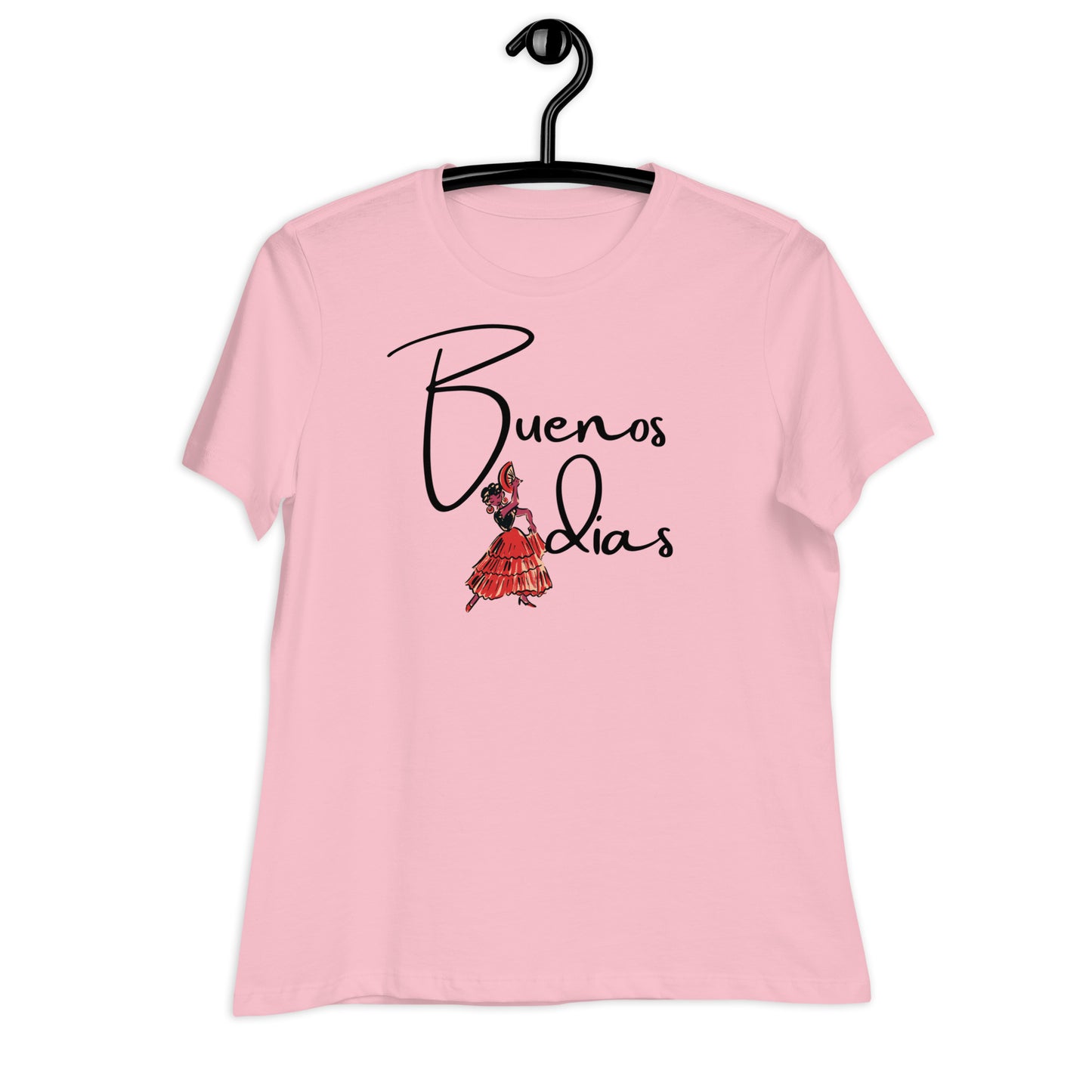 WOMEN'S COLORFUL FLAMINGO DANCER BUENOS DIAS  T-SHIRT