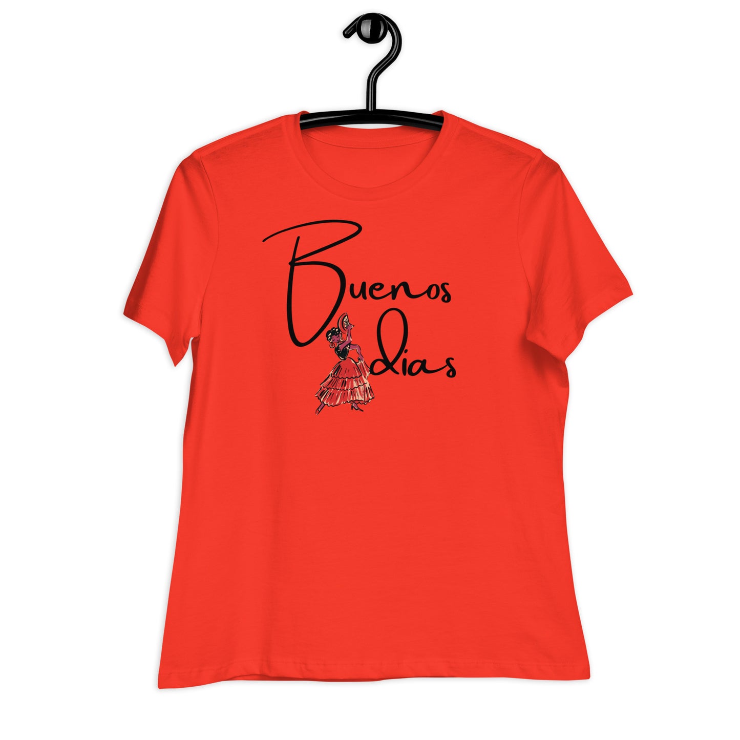 WOMEN'S COLORFUL FLAMINGO DANCER BUENOS DIAS  T-SHIRT