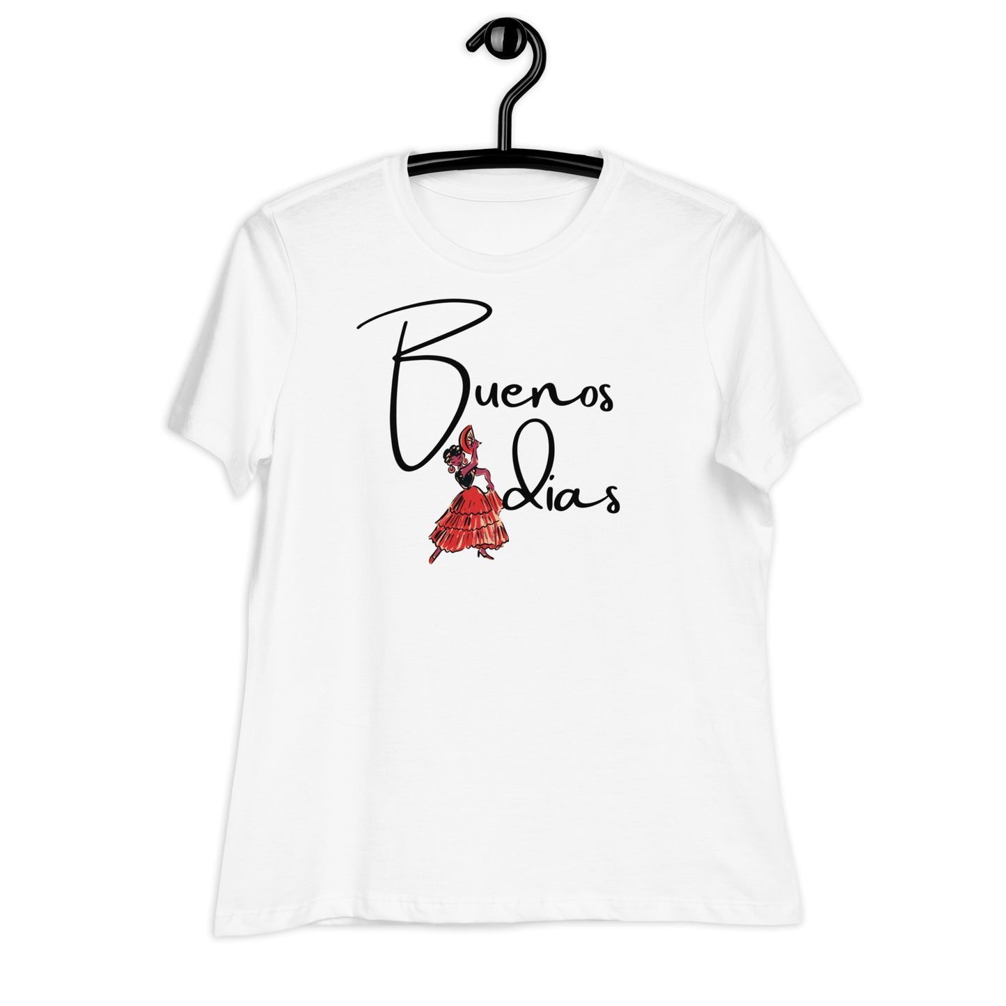 WOMEN'S COLORFUL FLAMINGO DANCER BUENOS DIAS  T-SHIRT